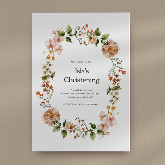 Isla Christening Invitation