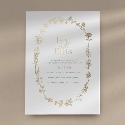 Day Invitation Sample  Ivy and Gold Wedding Stationery Ivy  