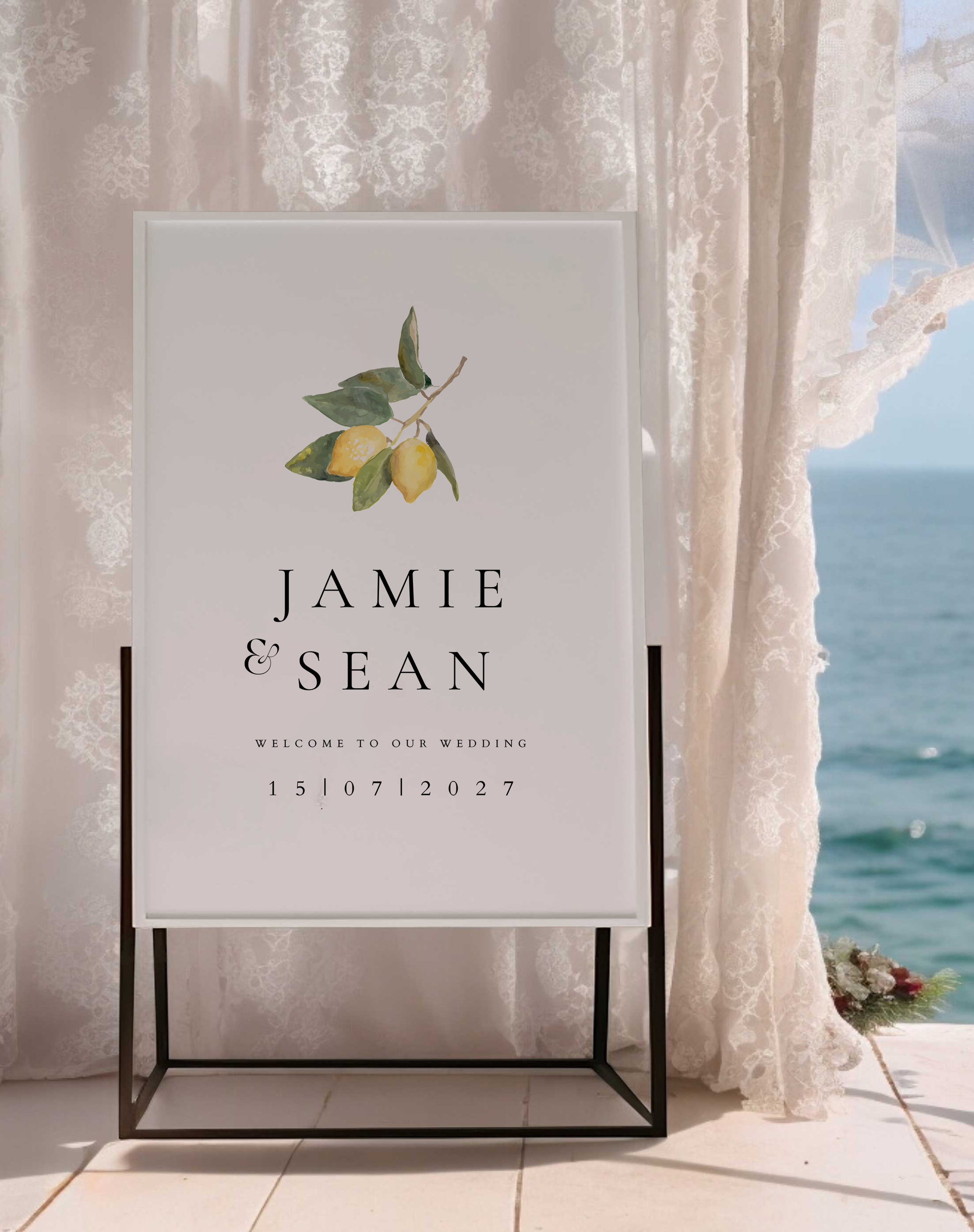 Jamie | Sicilian Welcome Sign - Ivy and Gold Wedding Stationery