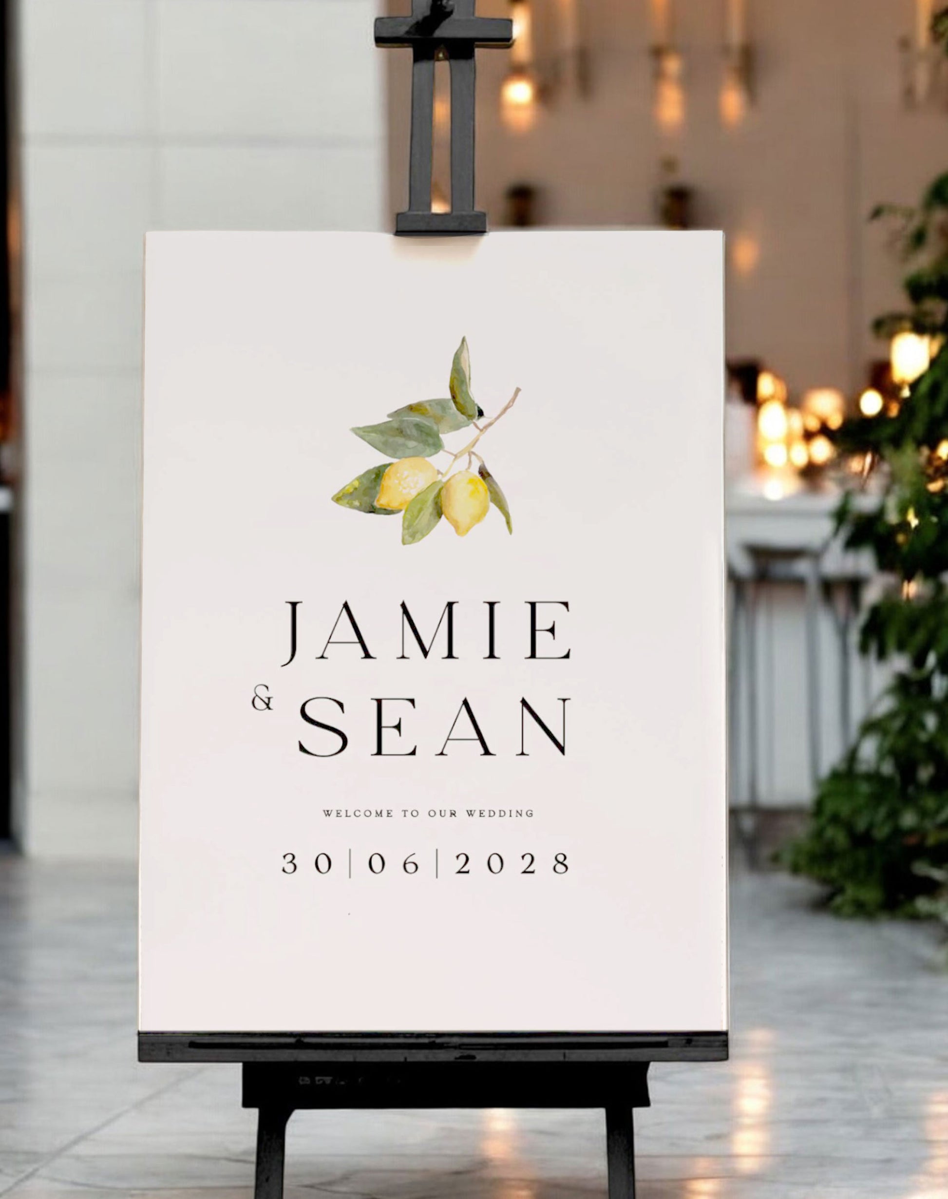 Jamie | Sicilian Welcome Sign - Ivy and Gold Wedding Stationery