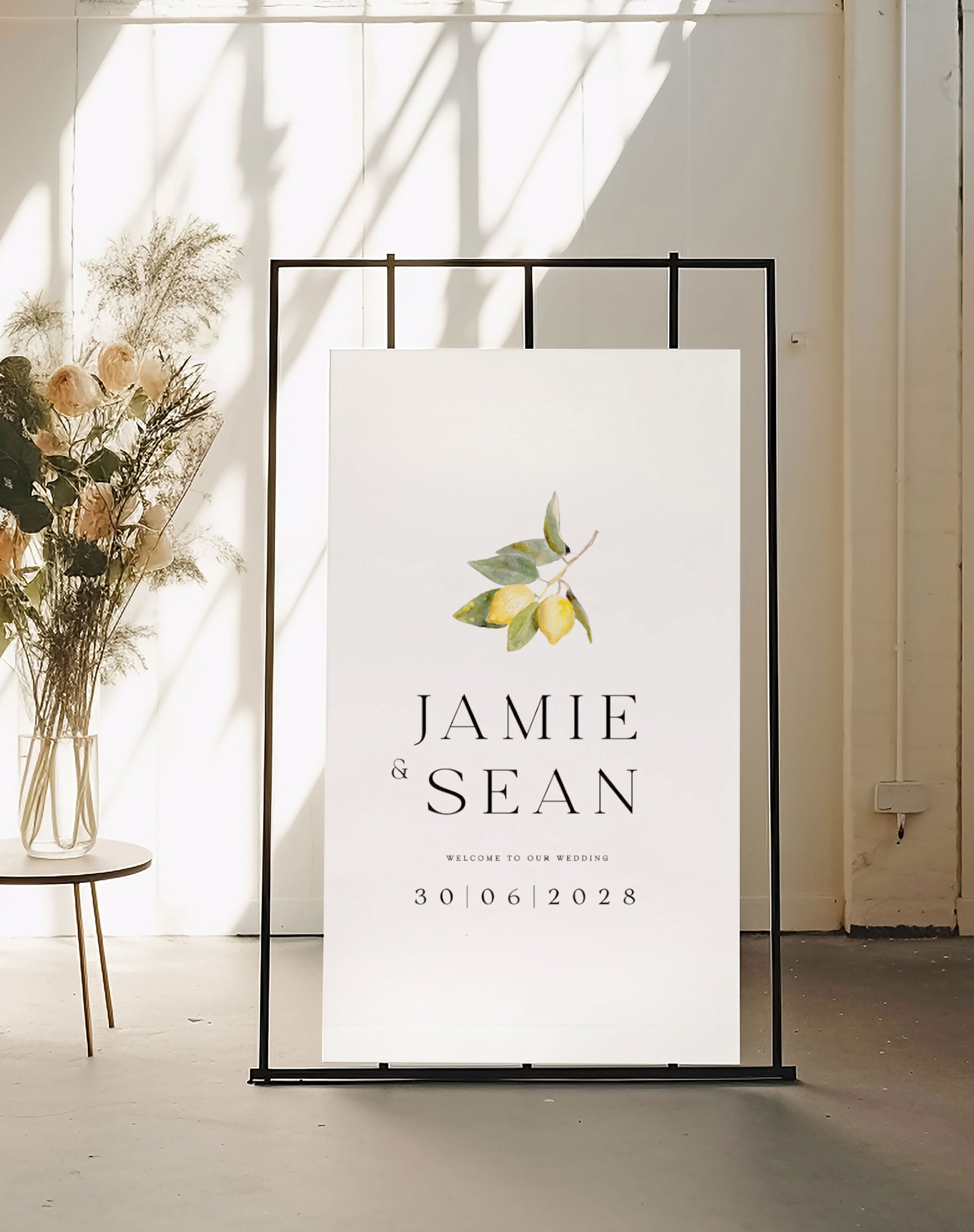 Jamie | Sicilian Welcome Sign - Ivy and Gold Wedding Stationery