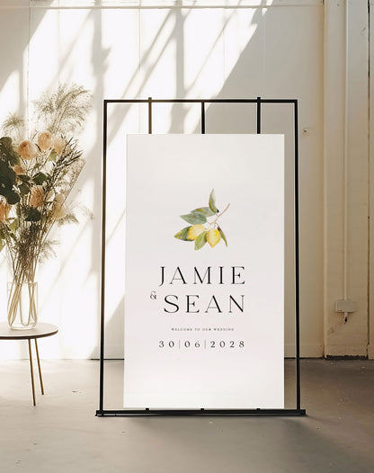 Jamie | Sicilian Welcome Sign - Ivy and Gold Wedding Stationery