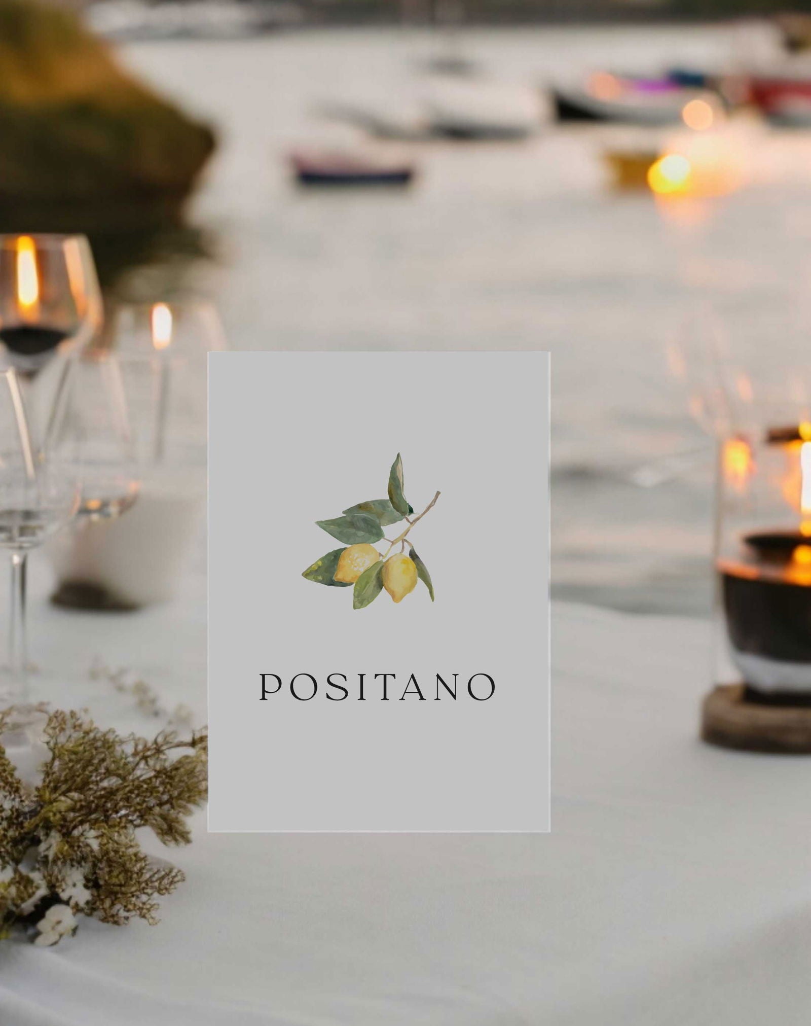 Jamie | Lemon Table Number - Ivy and Gold Wedding Stationery