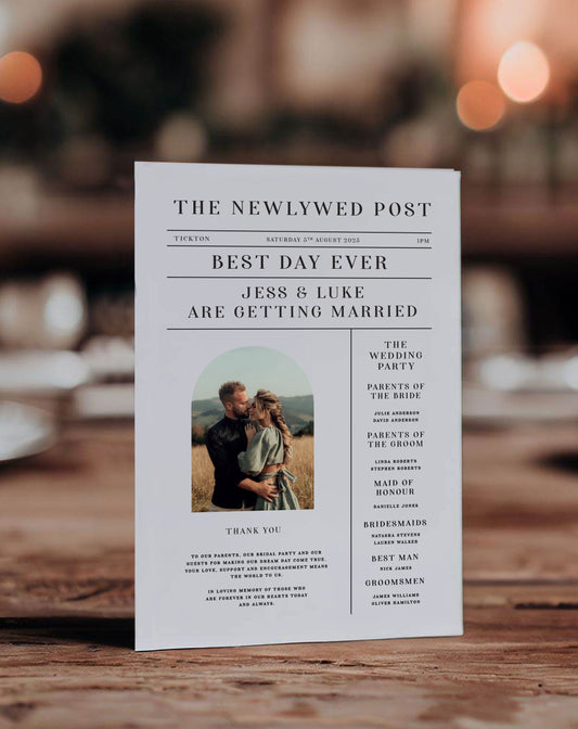 Jess | Photo Order Of Service - Ivy and Gold Wedding Stationery