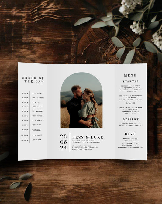 Jess Photo Gatefold Invitation - Ivy and Gold Wedding Stationery