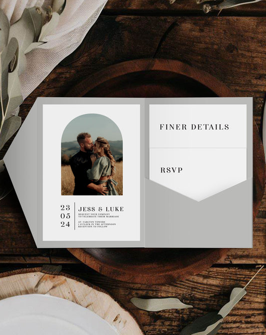 Jess Photo Pocketfold Invitation - Ivy and Gold Wedding Stationery