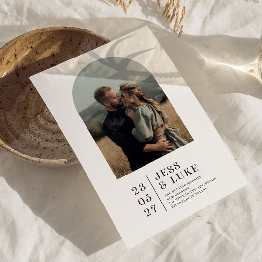 Jess Arch Photo Wedding Invitations
