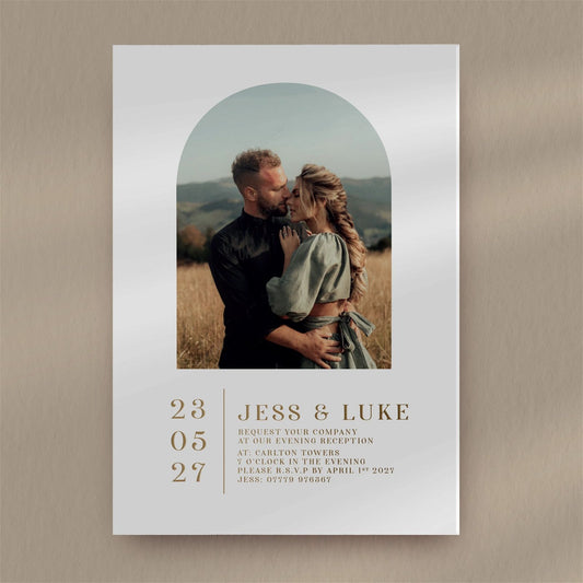 Jess Evening Invitation - Ivy and Gold Wedding Stationery