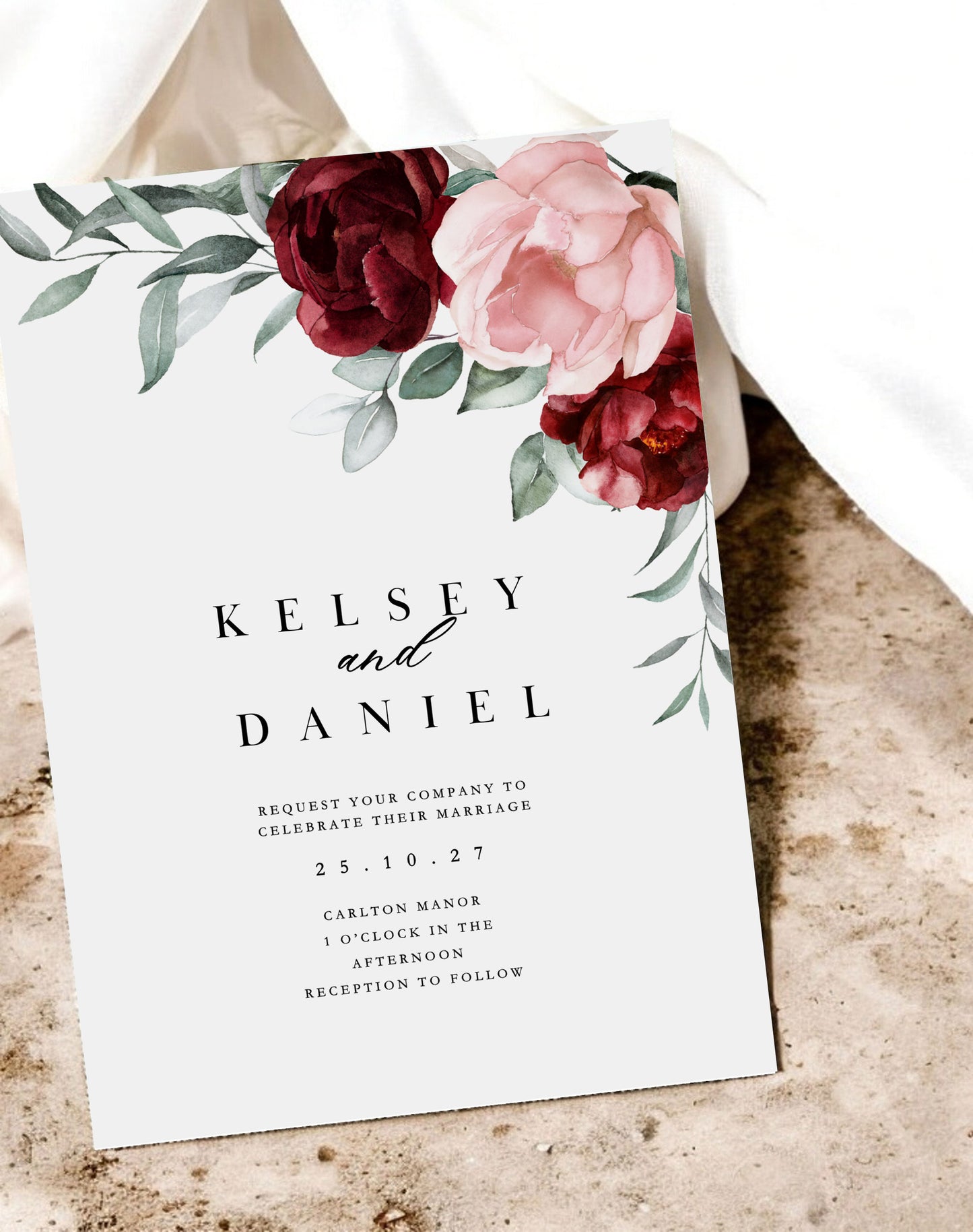 Kelsey Roses Wedding Invitations