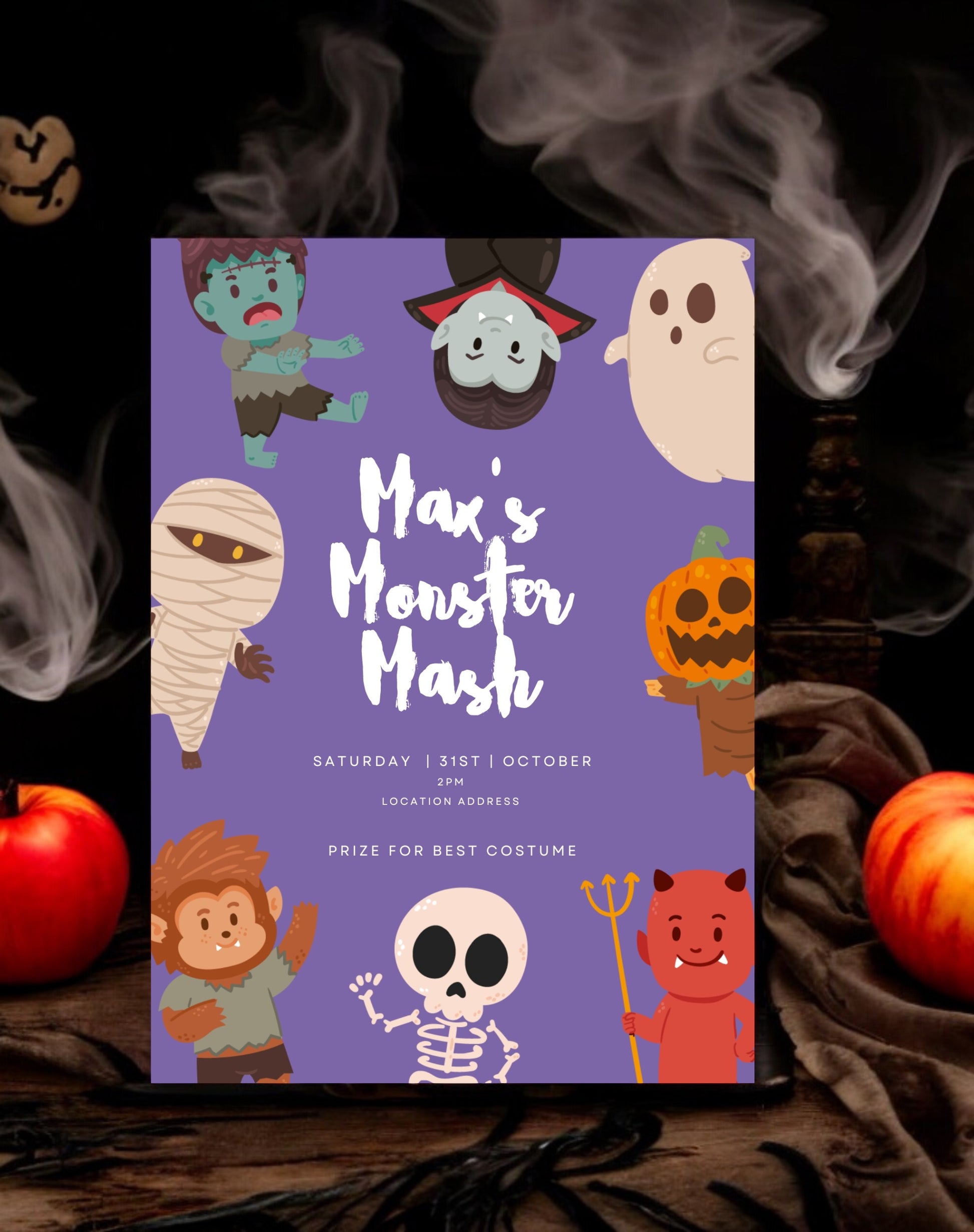 Monster Mash Halloween Party Digital Invitation Template - Ivy and Gold Wedding Stationery