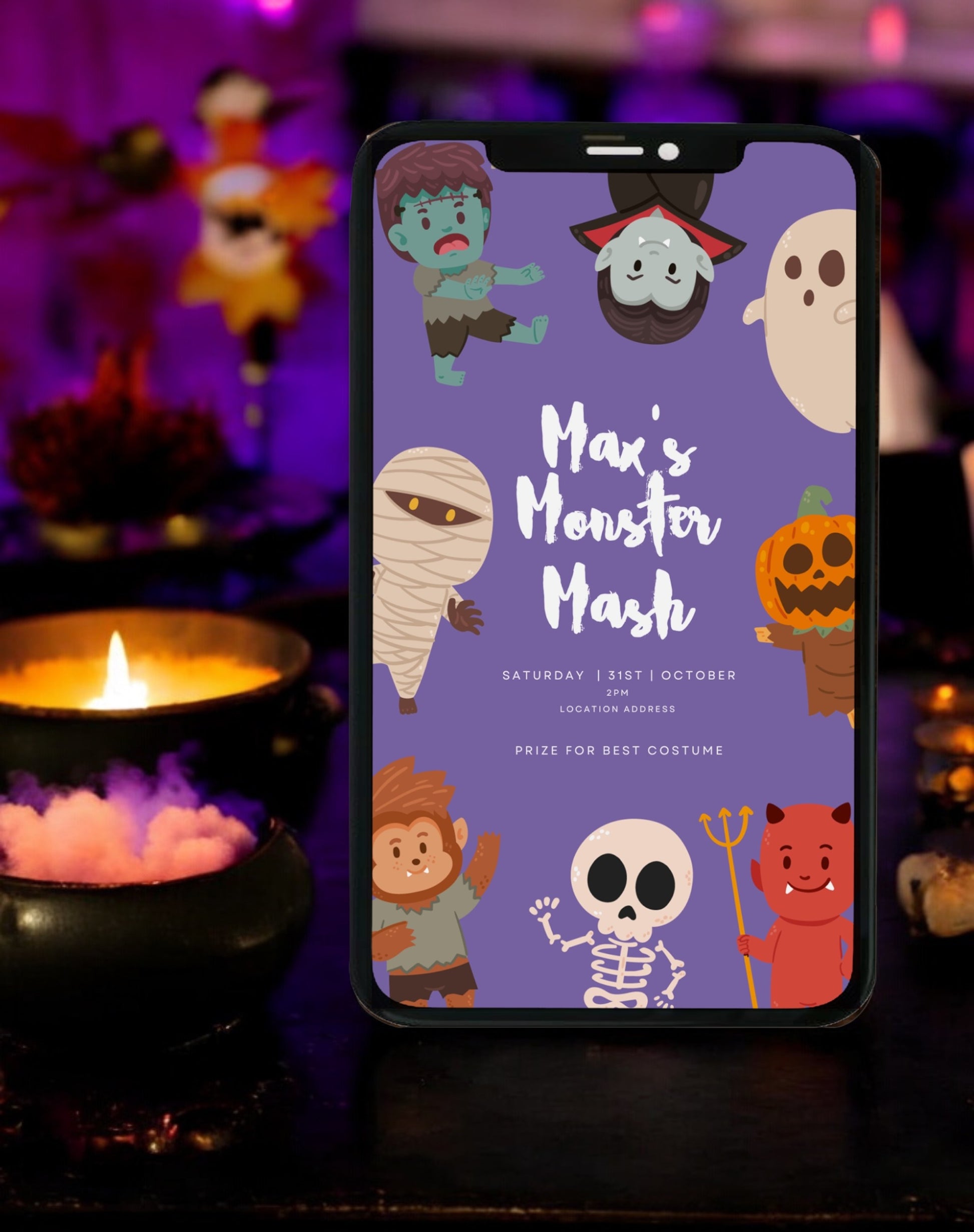 Monster Mash Halloween Party Digital Invitation Template - Ivy and Gold Wedding Stationery