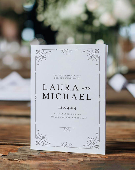 Laura | Tarot Order Of Service - Ivy and Gold Wedding Stationery