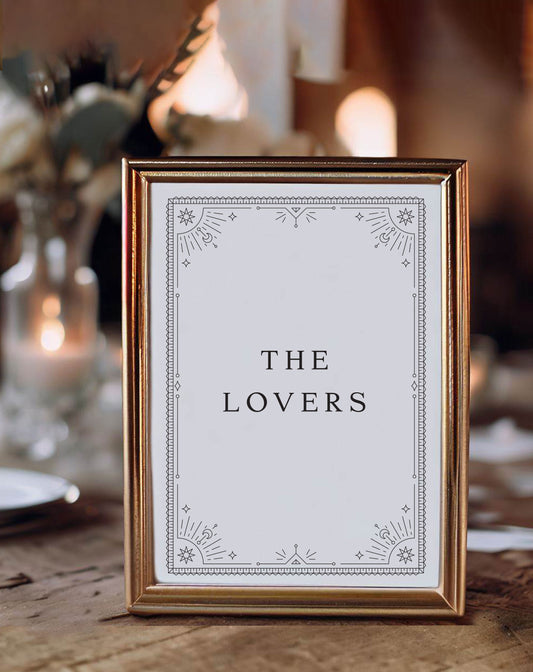 Laura Tarot Table Number - Ivy and Gold Wedding Stationery
