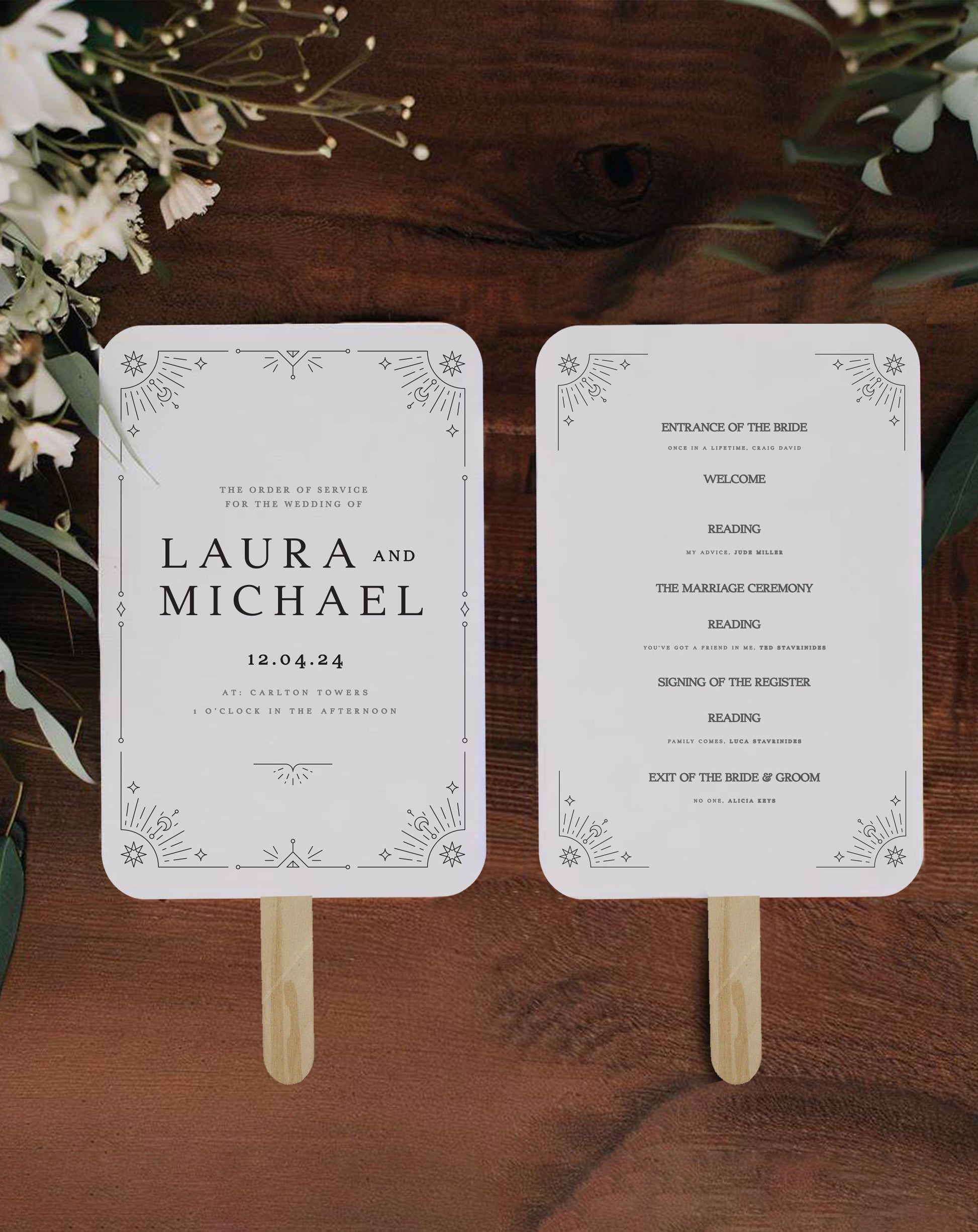 Laura | Tarot Order Of Service - Ivy and Gold Wedding Stationery