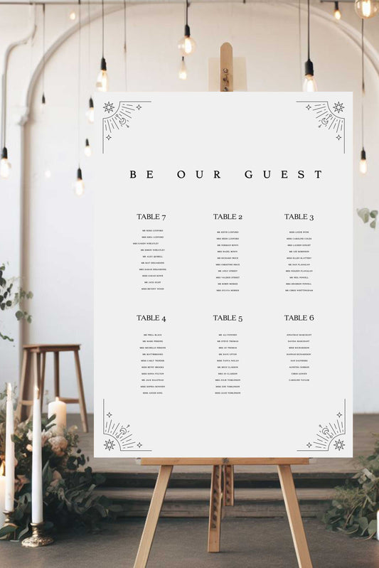 Laura | Tarot Seating Plan - Ivy and Gold Wedding Stationery