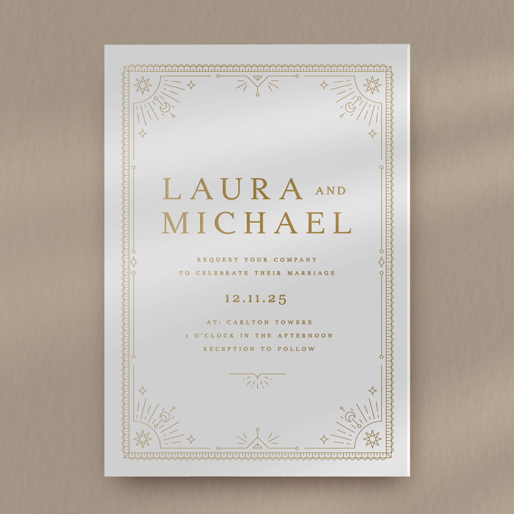 Day Invitation Sample  Ivy and Gold Wedding Stationery   
