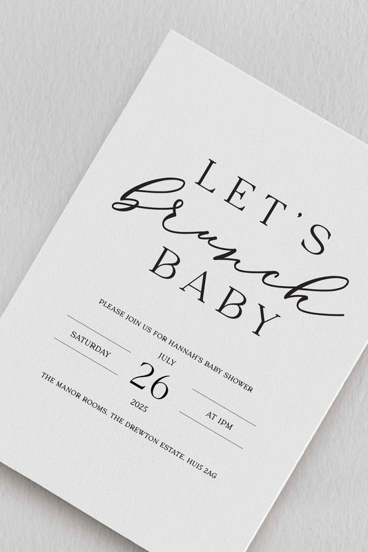 Let's Brunch Baby Shower Invitation - Ivy and Gold Wedding Stationery