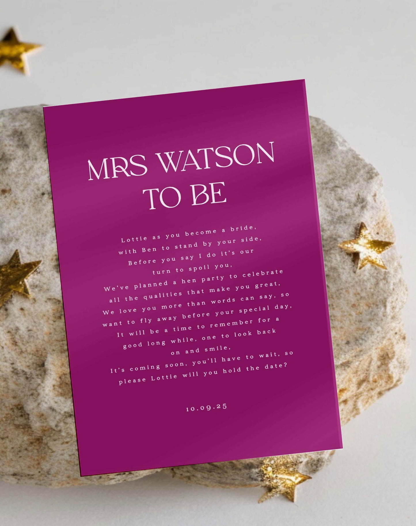 Letter To The Bride Invitation - Ivy and Gold Wedding Stationery