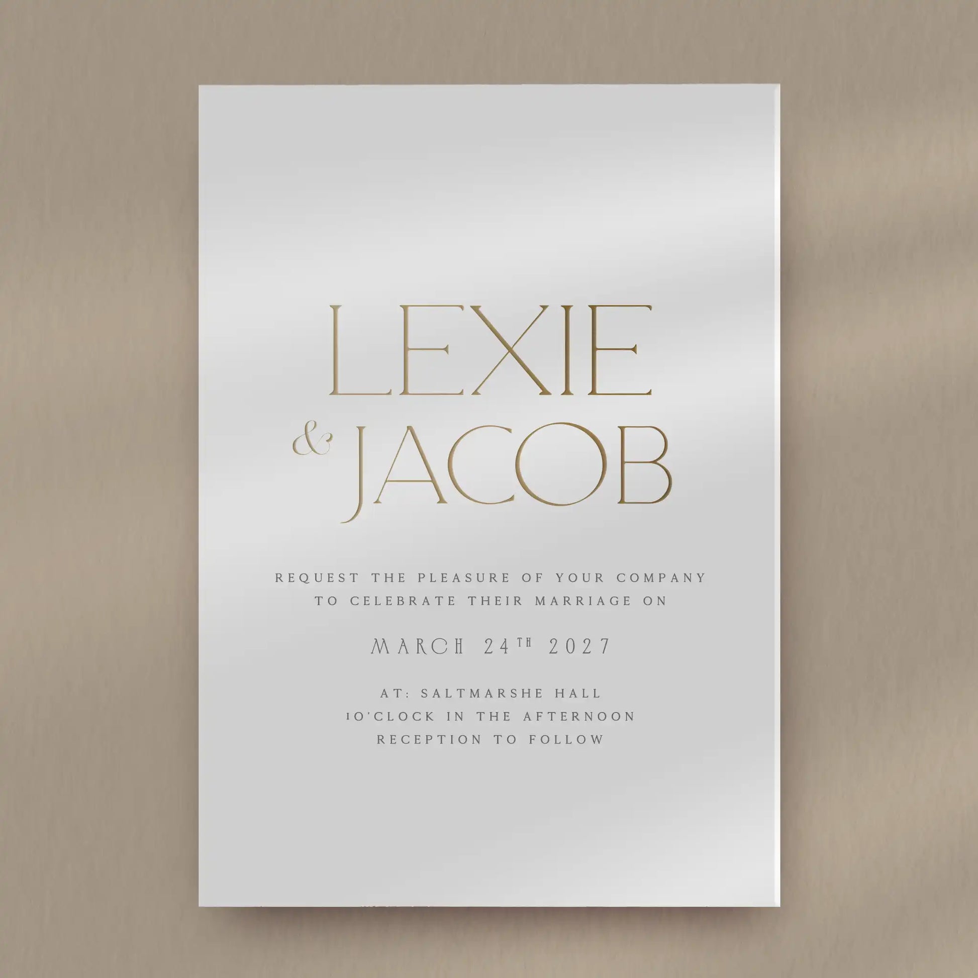 Day Invitation Sample  Ivy and Gold Wedding Stationery Lexie  