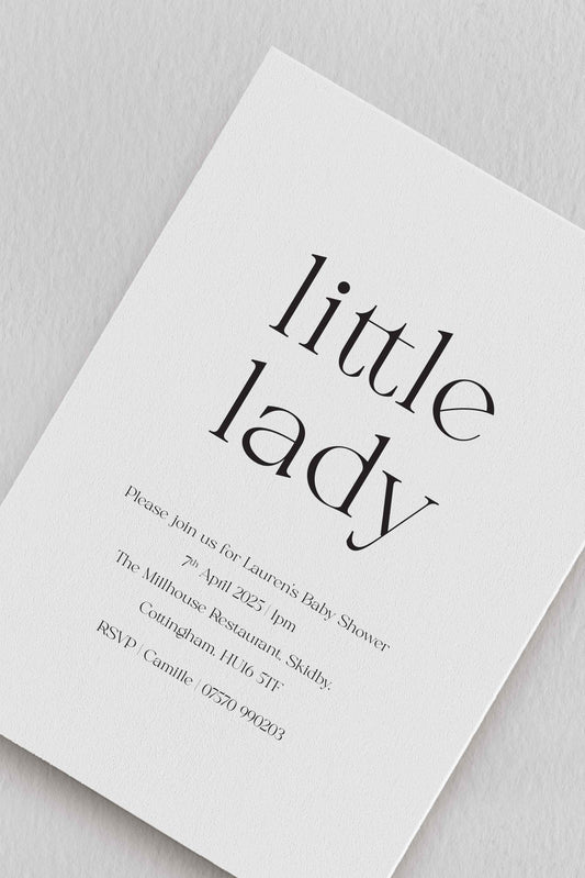 Little Lady / Man Baby Shower Invitation - Ivy and Gold Wedding Stationery