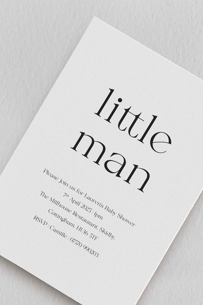 Little Lady / Man Baby Shower Invitation - Ivy and Gold Wedding Stationery