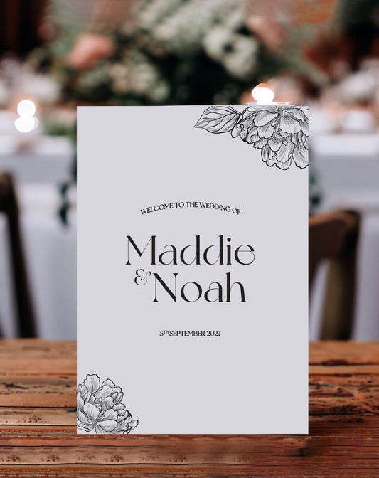 Maddie | Peony Order Of Service - Ivy and Gold Wedding Stationery