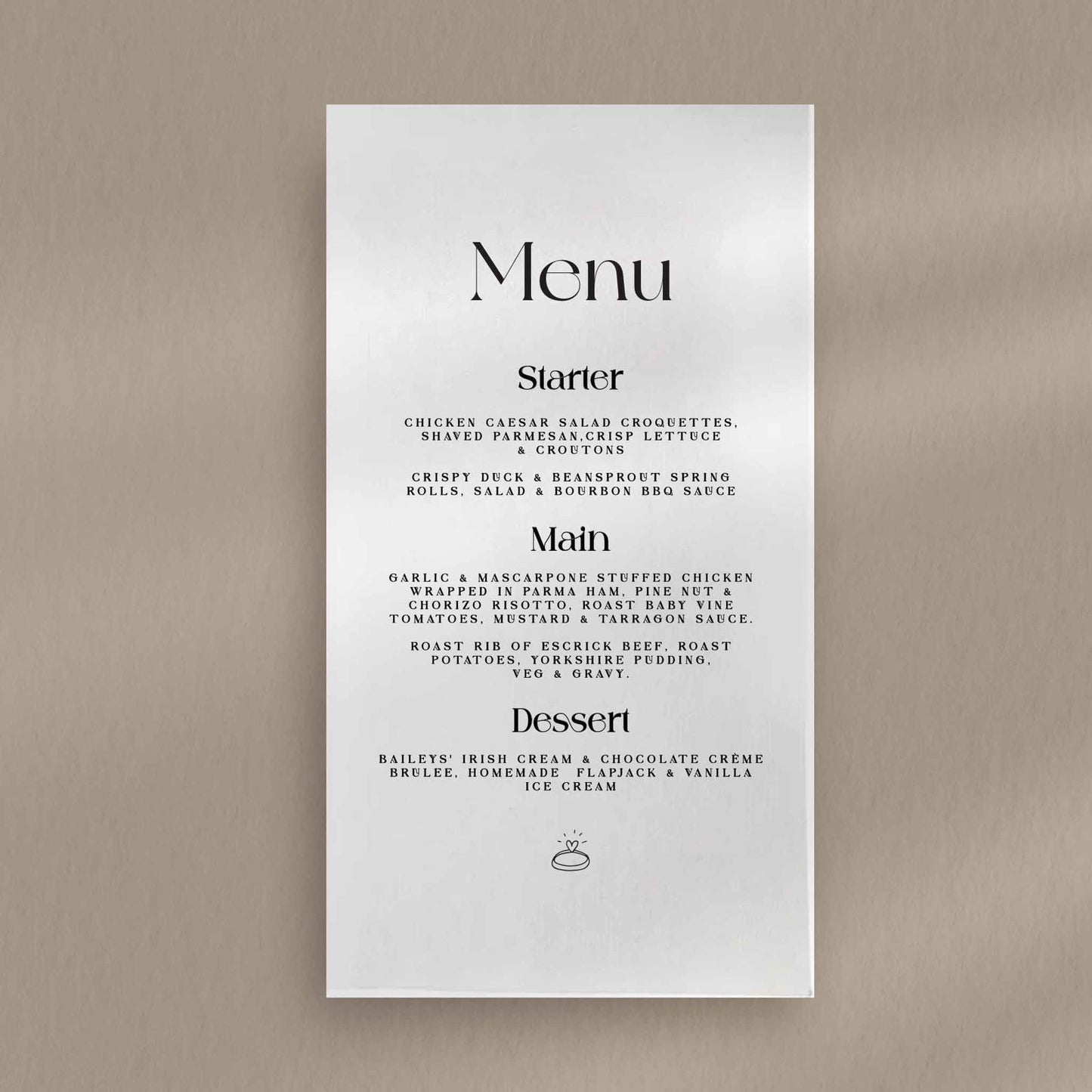Margot Menu - Ivy and Gold Wedding Stationery