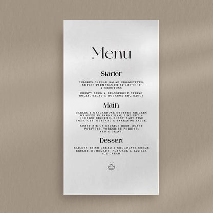 Margot Menu - Ivy and Gold Wedding Stationery