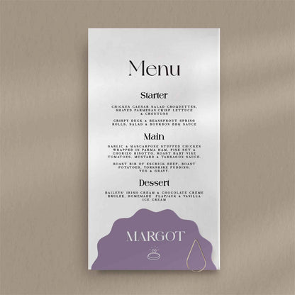 Margot Menu - Ivy and Gold Wedding Stationery