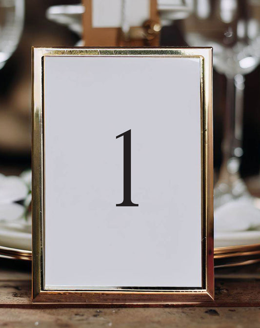 Mila Monochrome Table Number - Ivy and Gold Wedding Stationery