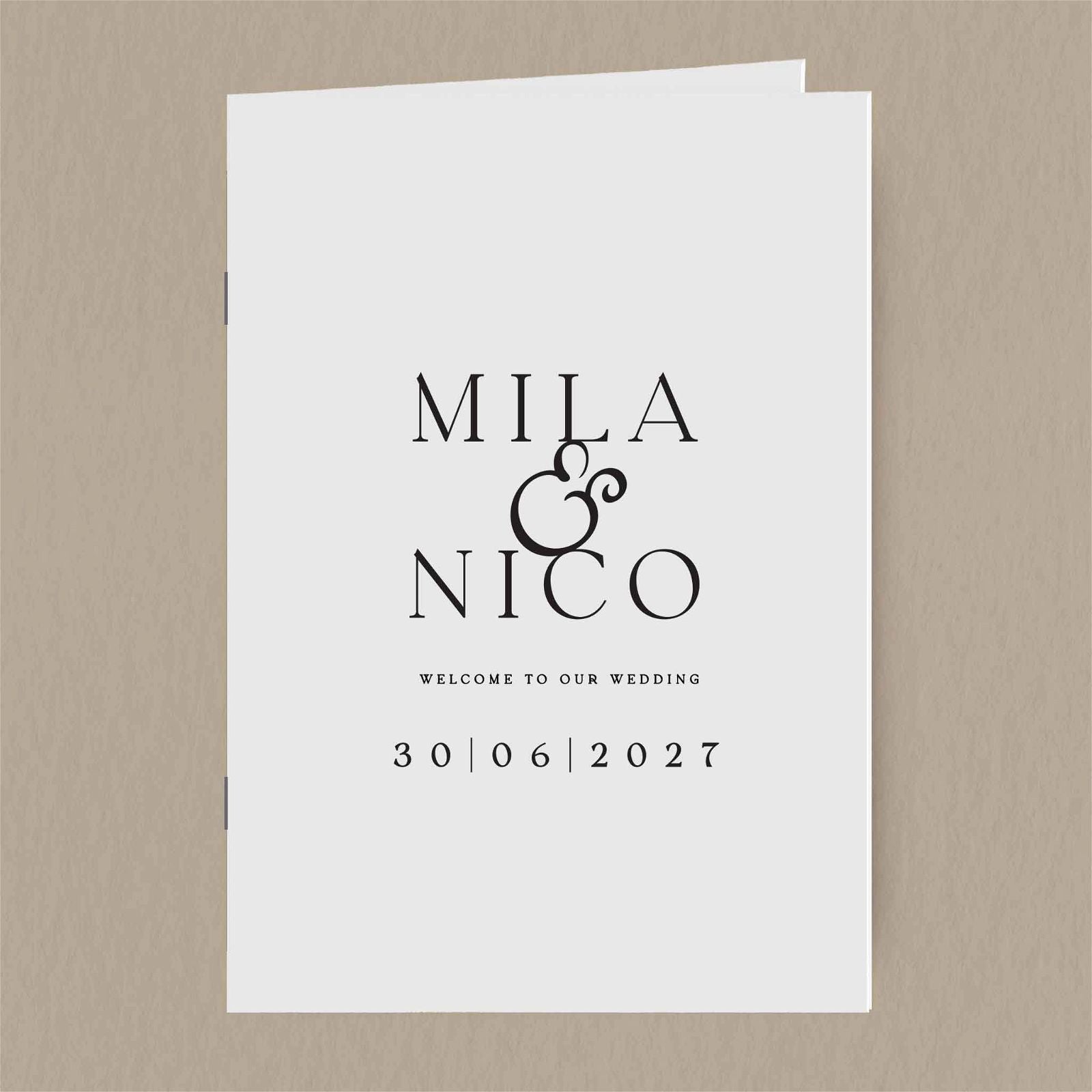 Mila Order Of Service - Ivy and Gold Wedding Stationery