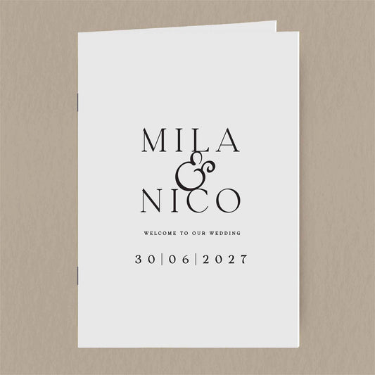 Mila Order Of Service - Ivy and Gold Wedding Stationery