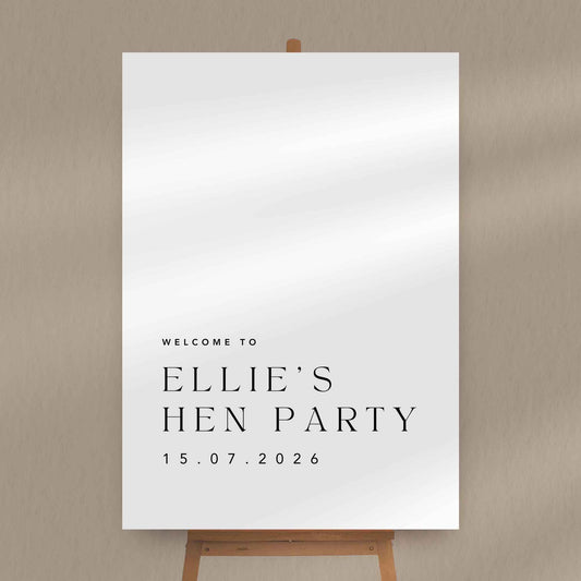 Minimal Hen Party Sign