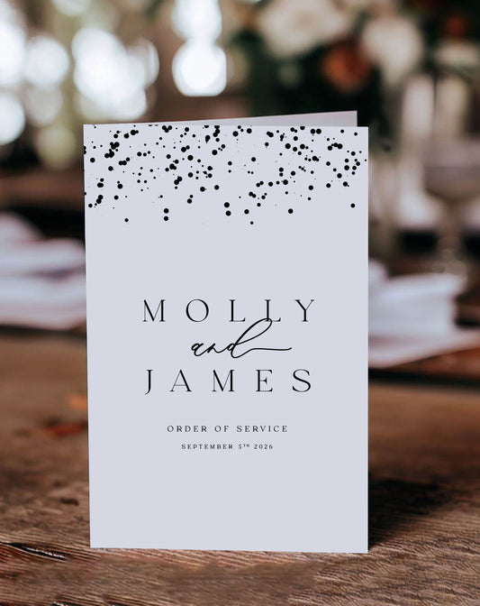 Molly | Confetti Order Of Service - Ivy and Gold Wedding Stationery