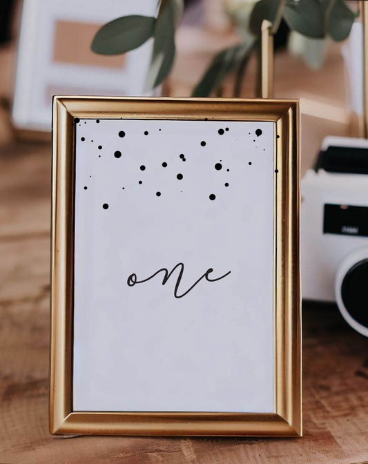 Molly Confetti Table Number - Ivy and Gold Wedding Stationery