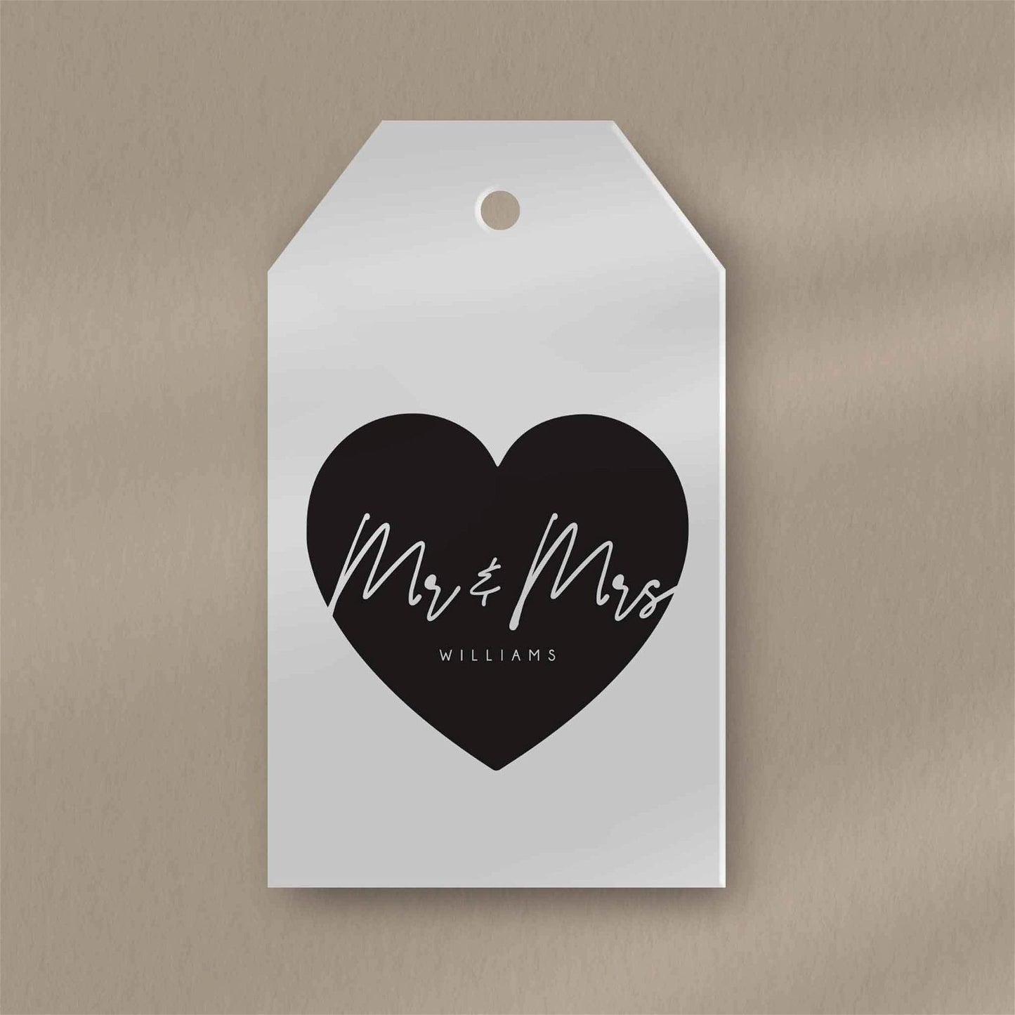 Mr & Mrs Heart Favour Tag - Ivy and Gold Wedding Stationery
