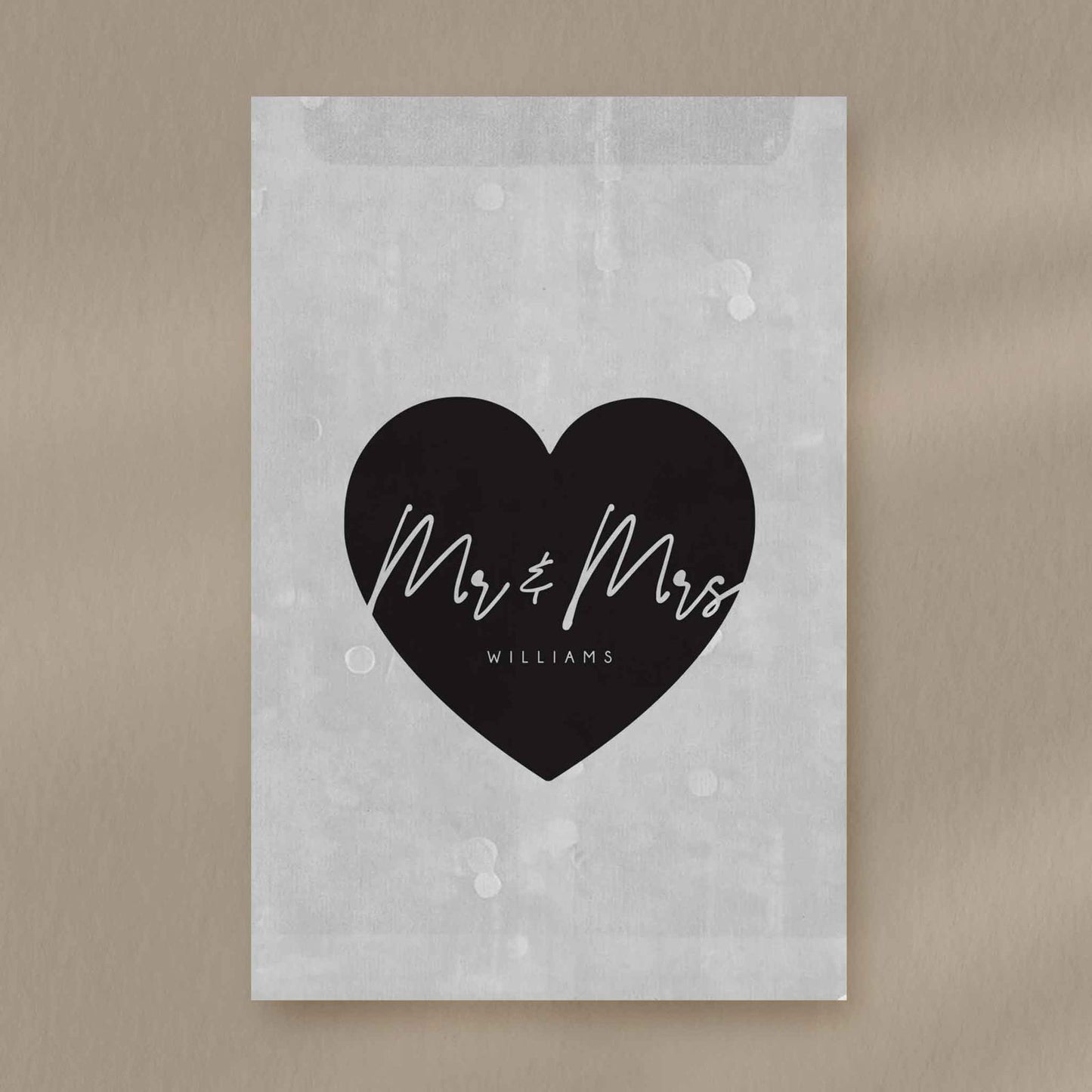 Mr & Mrs Heart Favour Tag - Ivy and Gold Wedding Stationery