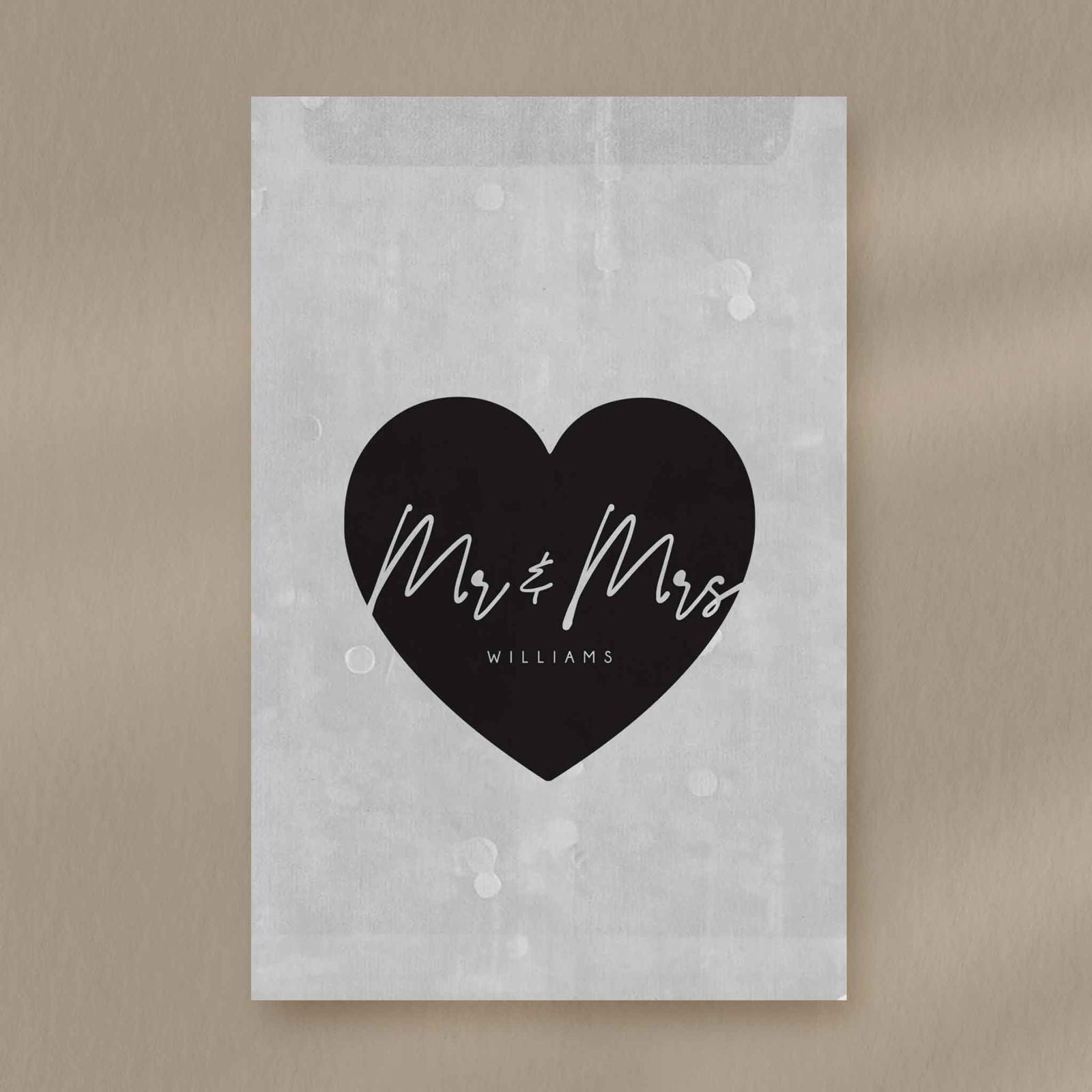 Mr & Mrs Heart Favour Tag - Ivy and Gold Wedding Stationery