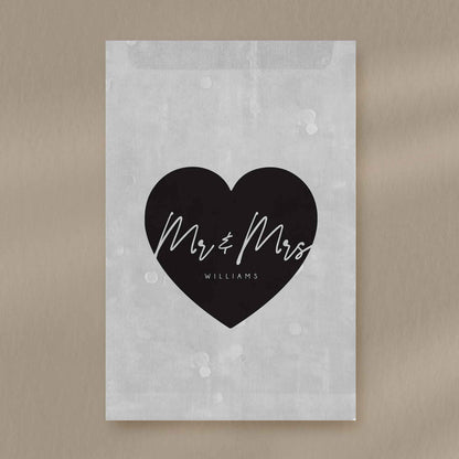 Mr & Mrs Heart Favour Tag - Ivy and Gold Wedding Stationery