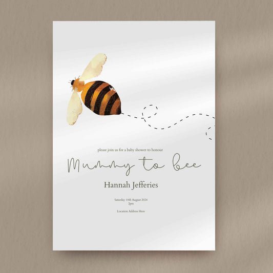 Mummy To Bee Baby Shower Invitation