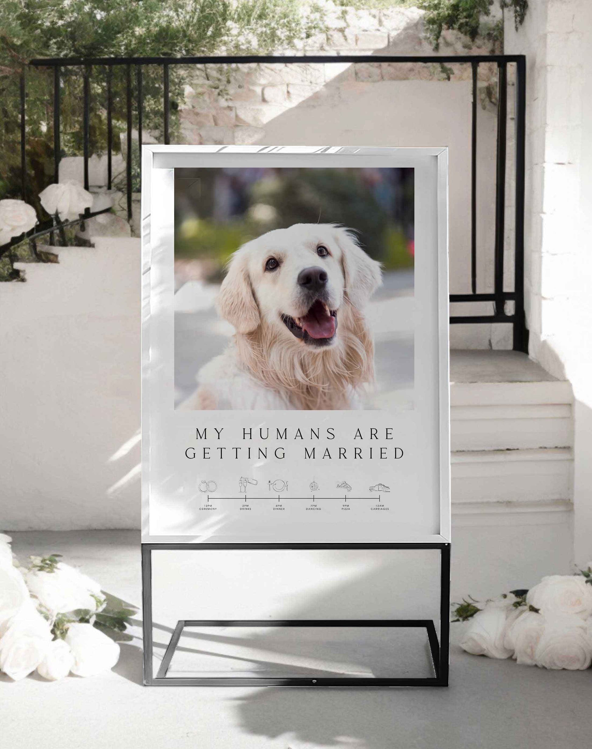 My Humans Are Getting Married Sign - Ivy and Gold Wedding Stationery
