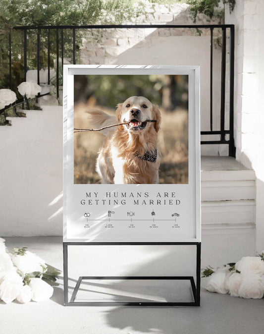 My Humans Are Getting Married Sign - Ivy and Gold Wedding Stationery