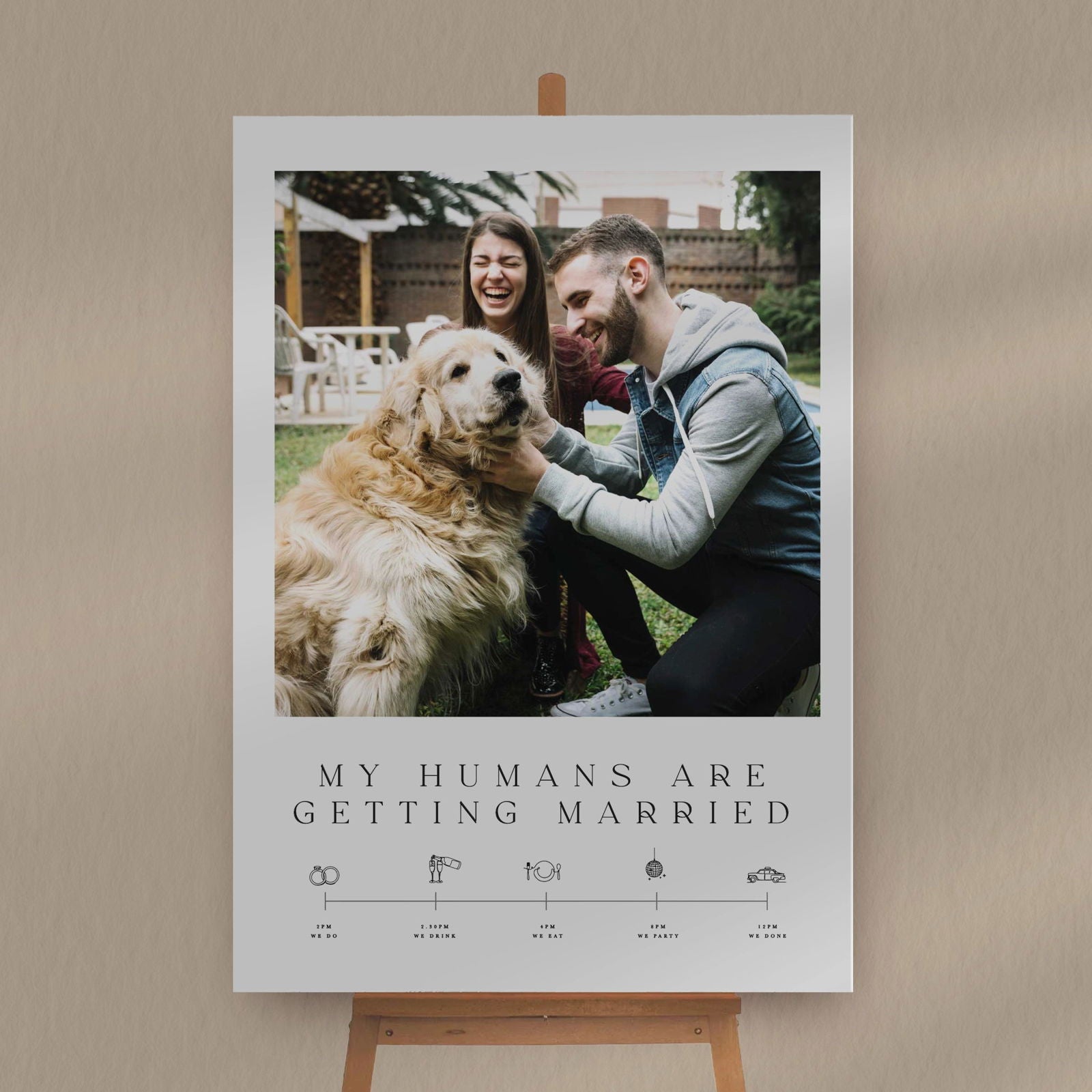 My Humans Are Getting Married Sign - Ivy and Gold Wedding Stationery