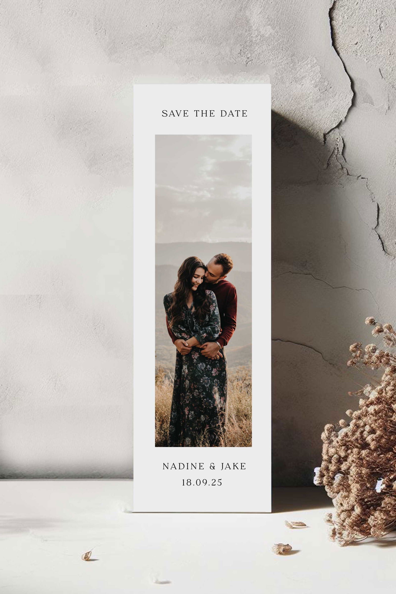 Nadine | Photo Bookmark Save The Date - Ivy and Gold Wedding Stationery