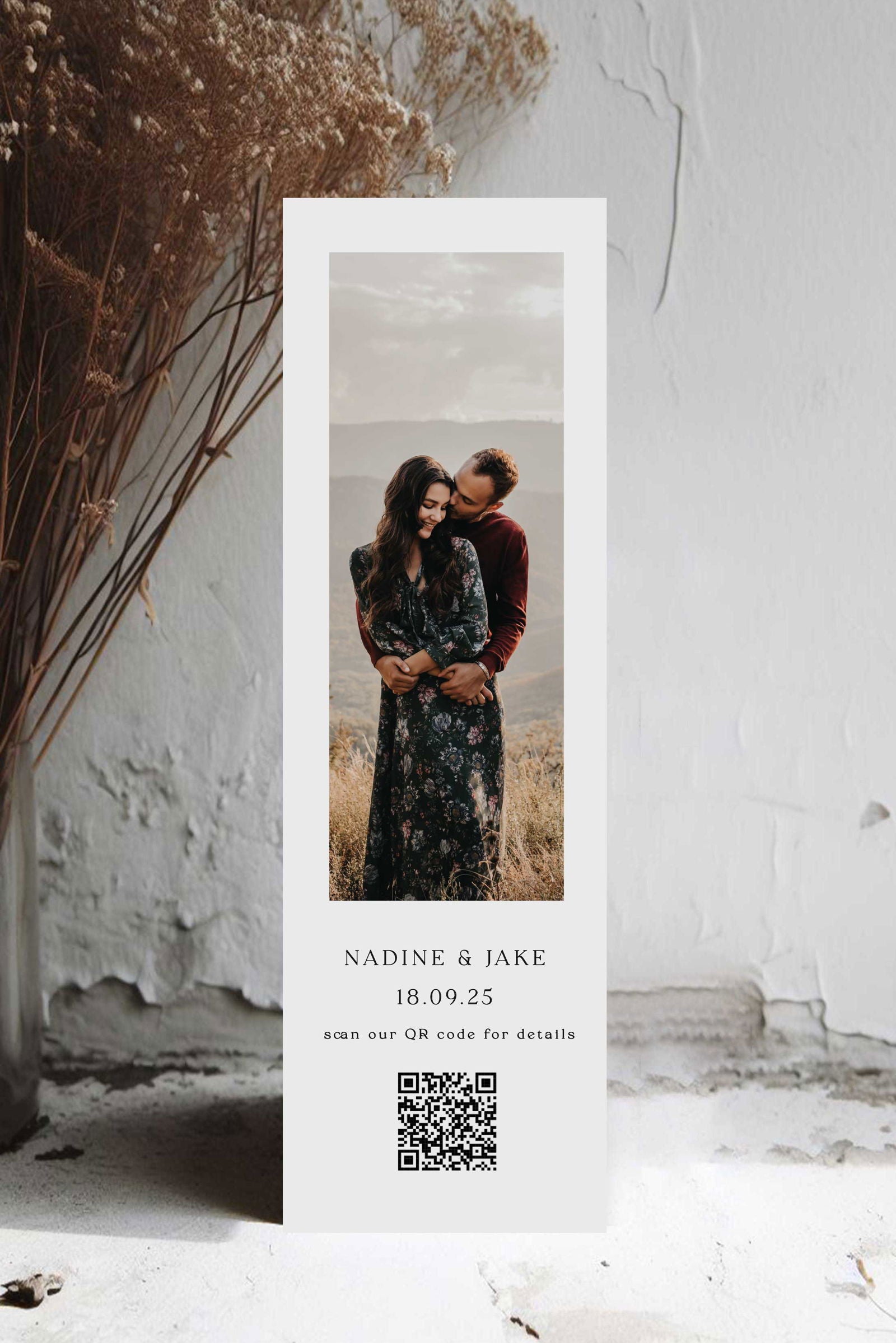 Nadine | Photo Strip Wedding Invitation - Ivy and Gold Wedding Stationery