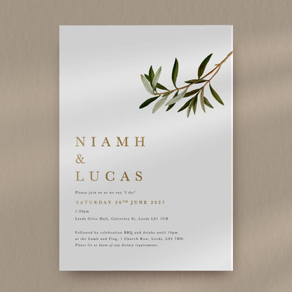 Day Invitation Sample  Ivy and Gold Wedding Stationery Niamh  