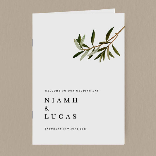Niamh Order Of Service - Ivy and Gold Wedding Stationery