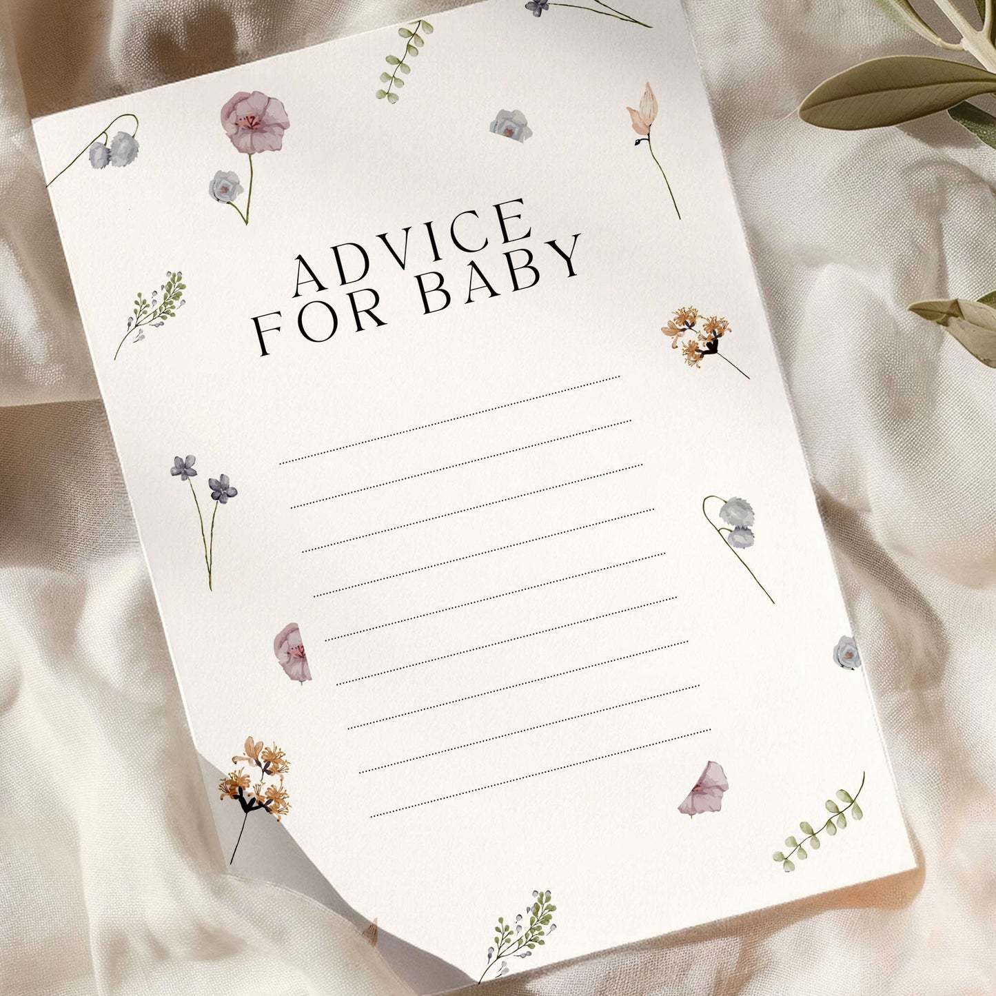 Noa Floral Baby Shower Invitation & Digital Template Bundle