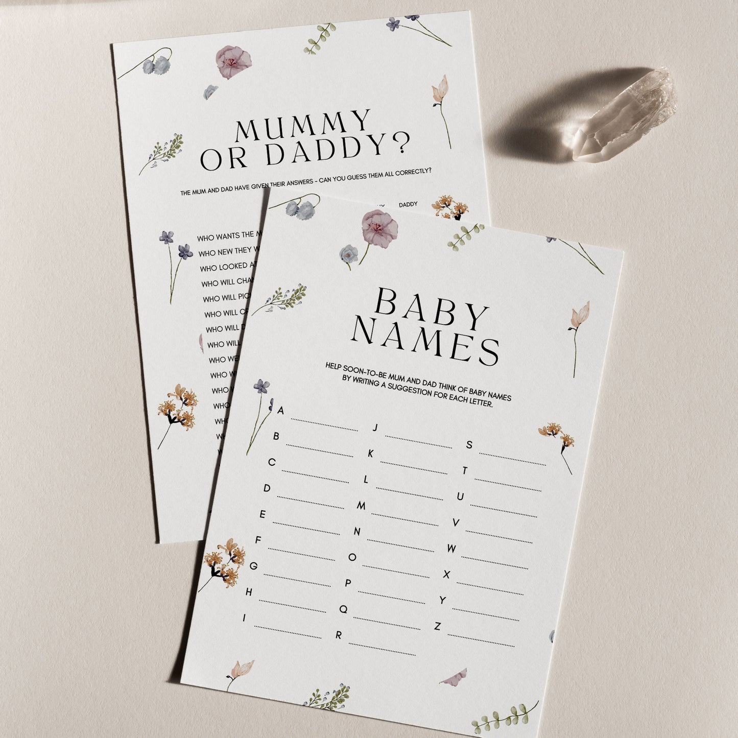 Noa Floral Baby Shower Invitation & Digital Template Bundle