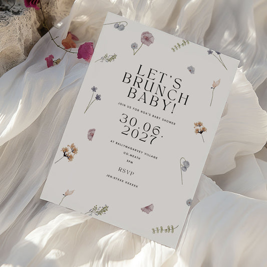 Noa Floral Baby Shower Invitation & Digital Template Bundle